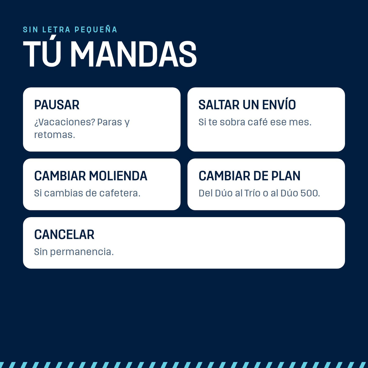 Gestiona tu suscripción: pausar, saltar, cambiar o cancelar
