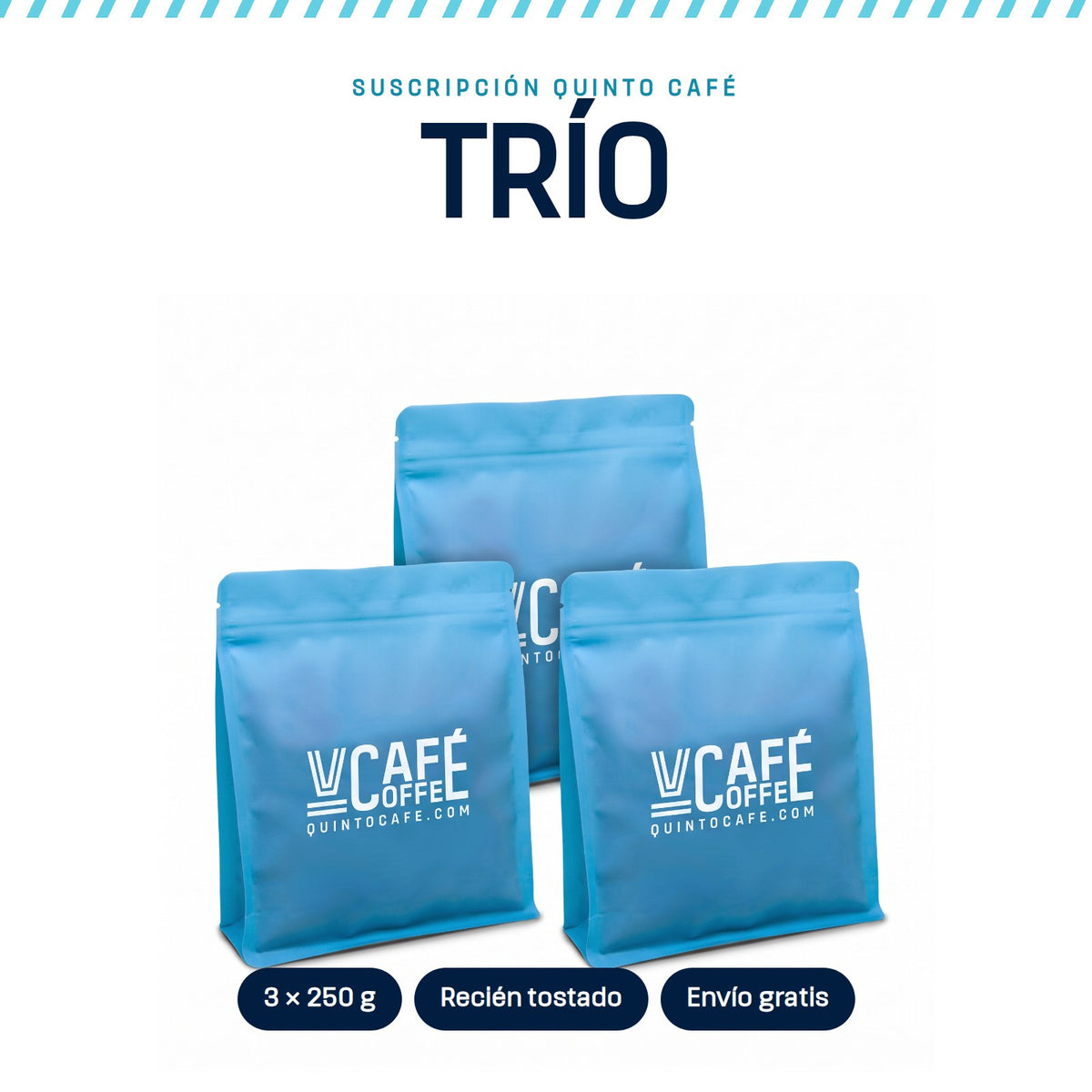 Suscripción TRÍO de Quinto Café: bolsas de café de especialidad